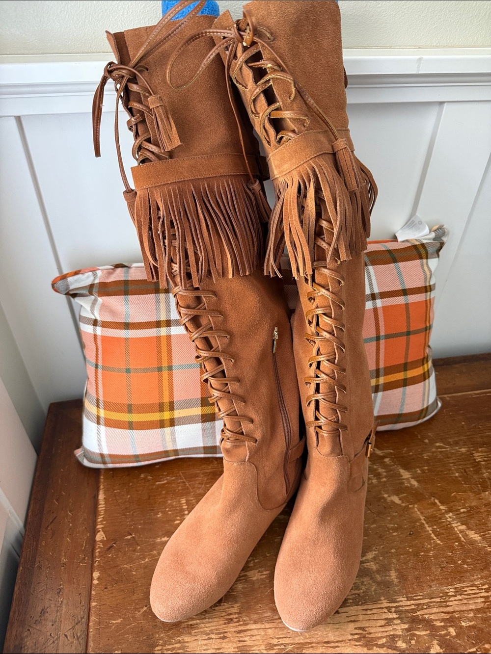Colin Stuart Suede Fringe Boots - Picture 2 of 13